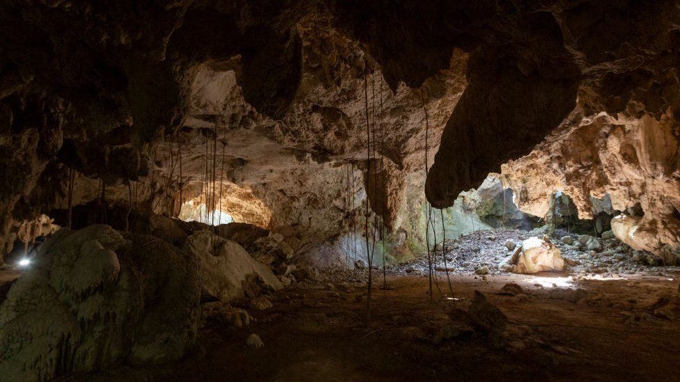 The cave system called Garra de Jaguar located under the planned route of section 5 of the Tren Maya railway