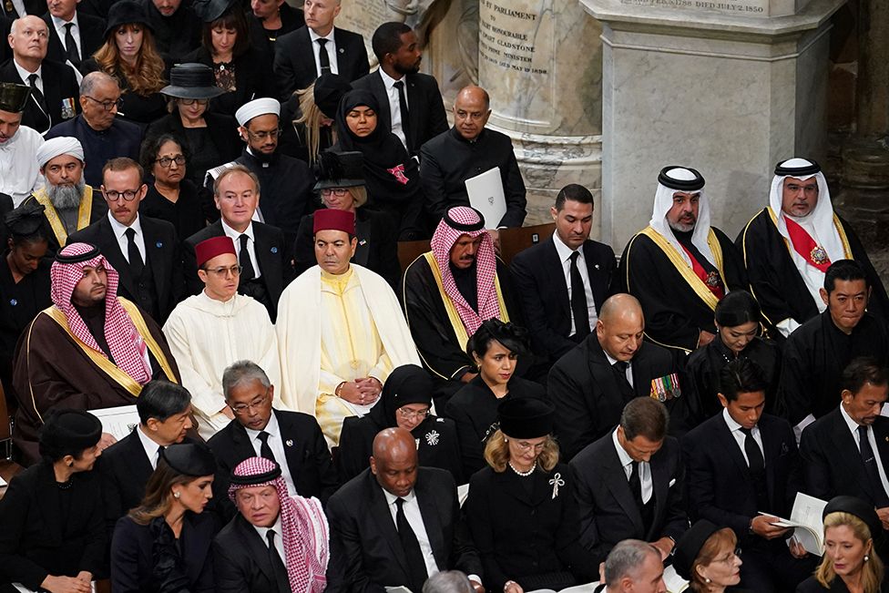 Foreign royals and dignitaries attending the State Funeral of Queen Elizabeth II, held at Westminster Abbey, London