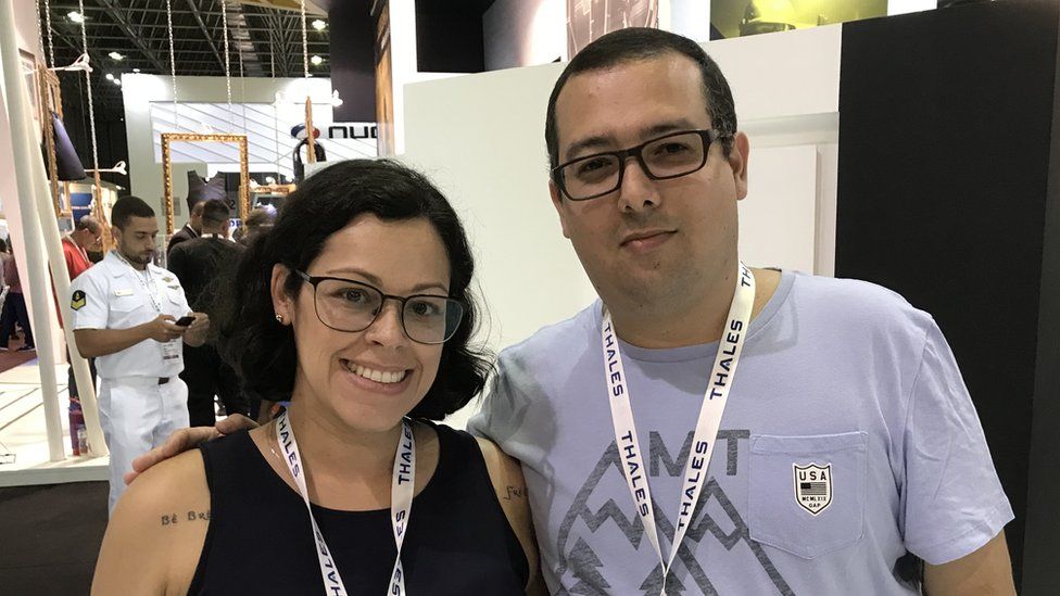 Natasha Imata and her husband Vitor at the LAAD Expo