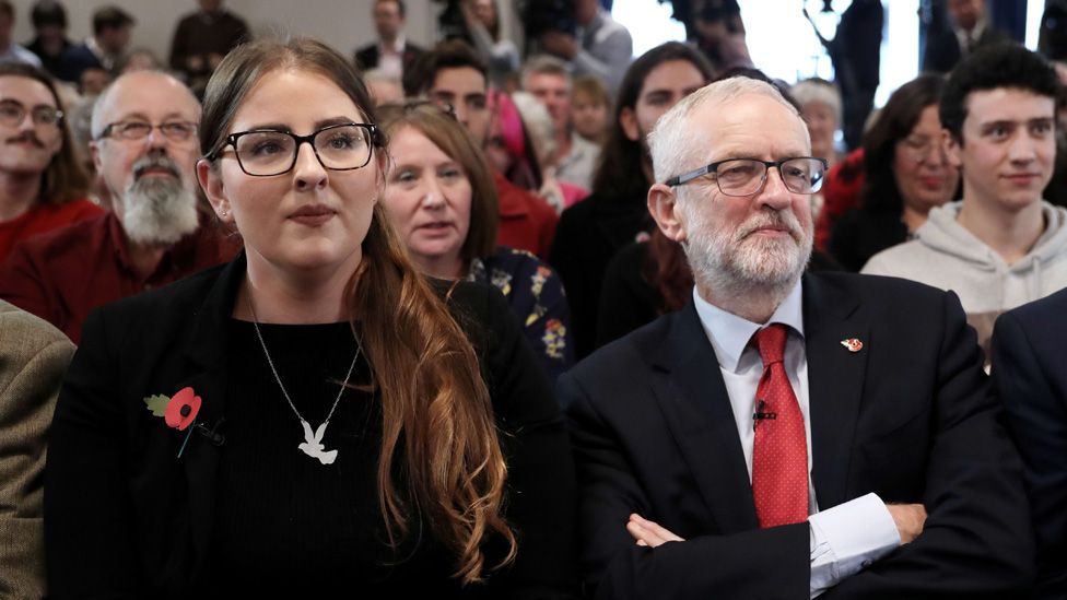 Laura Pidcock with Jeremy Corbyn