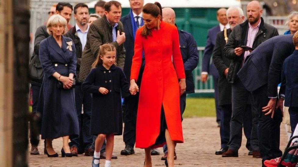 The Duchess of Cambridge with Princess Charlotte at Cardiff Castle