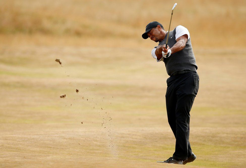 Golf - The 147th Open Championship - Carnoustie, Britain - July 21, 2018 Tiger Woods of the U.S. in action during the third round