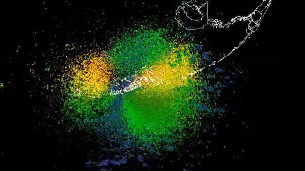 Radar in Key West, Florida detected birds flying 3,000 feet in the air