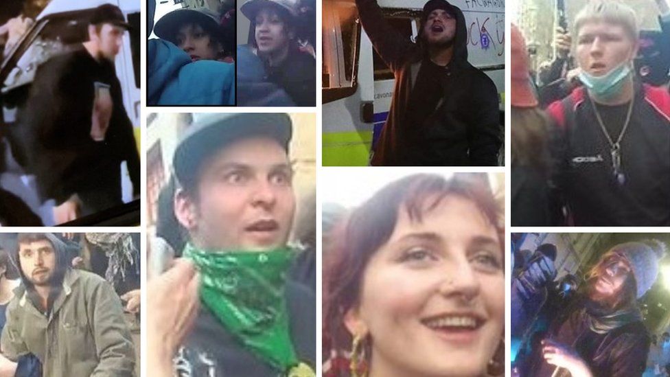 Eight Bristol protest images released by Avon and Somerset Police