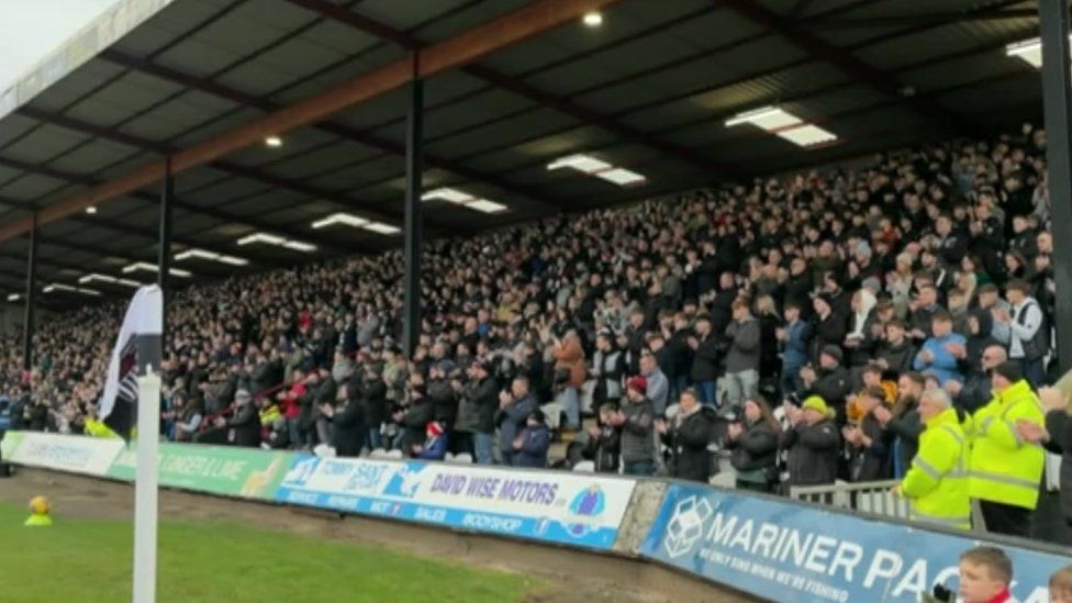 Minute of applause at Grimsby Town FC's Blundell Park