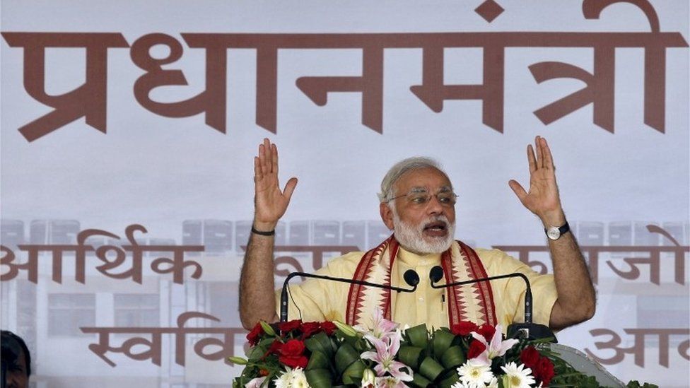 Indian Prime Minister Narendra Modi speaks during a public rally in Chandigarh, India, in this September 11, 2015 file photo