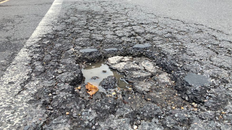 A pothole in Cambridge city centre