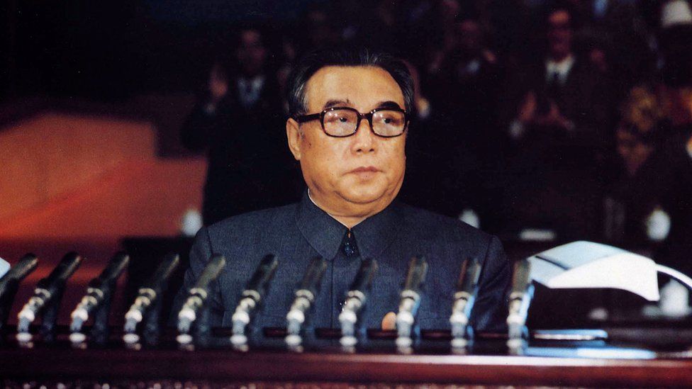 A 10 October 1980 official photo showing then North Korean leader Kim Il-sung seated at a convention of the North Korea Workers' Party in Pyongyang