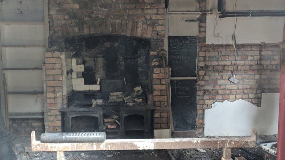 Builders demolished the kitchen around the stove