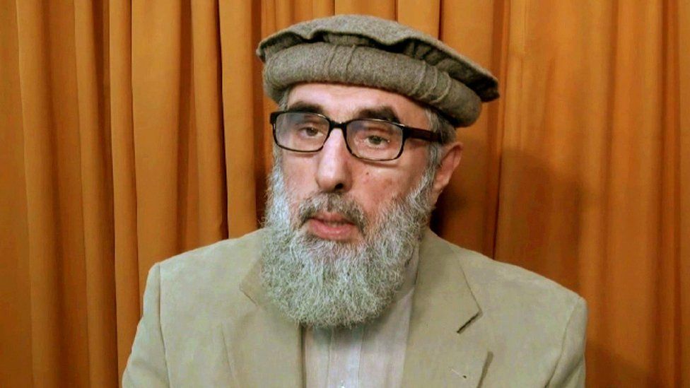 Still from video released to AP in November 2015 shows Afghan warlord Gulbuddin Hekmatyar, now in his late 60s, in an undisclosed location.