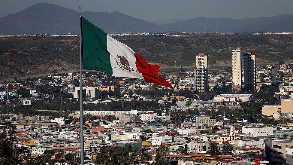 Flag at US Mexican Border