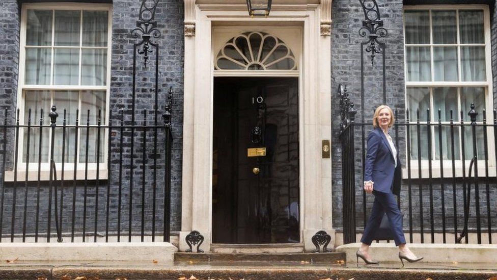 Prime Minister Liz Truss outside No 10 Downing Street