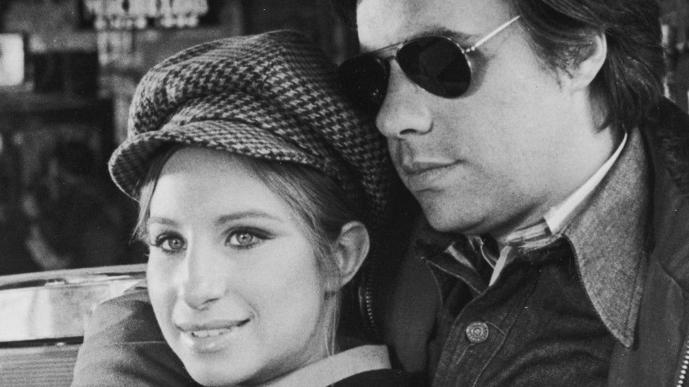 Barbra Streisand with Peter Bogdanovich during the filming of What's Up, Doc? in 1972