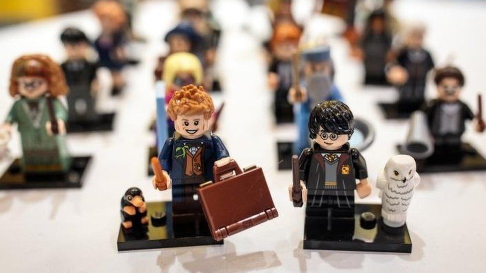 Harry Potter Lego "Minifigures" on display at a "Dream Toys" event