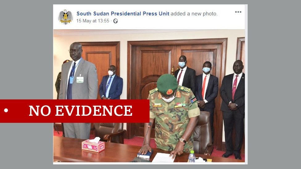Screen grab of Facebook post by South Sudan government