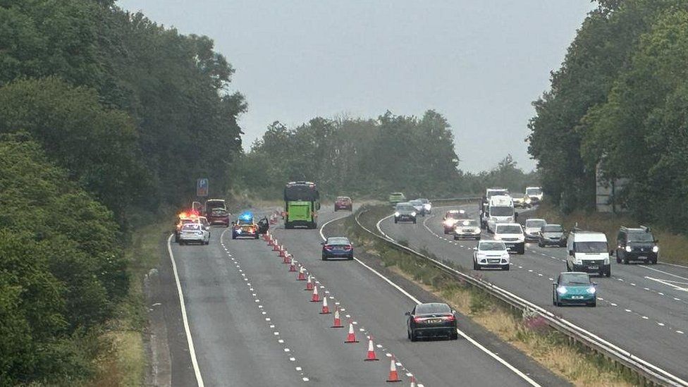 Serious crash closed A38 between Plympton and Plymouth BBC News