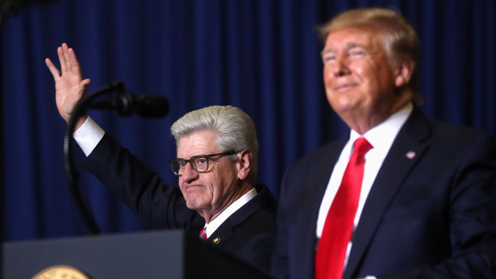 Mississippi governor Phil Bryant with President Donald Trump in November 2019