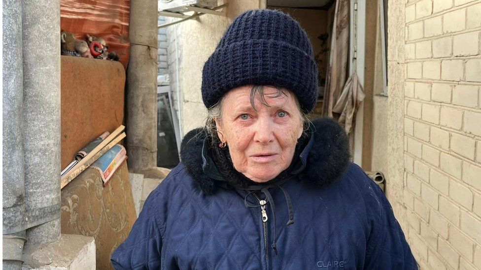 Tamara (older woman and mother of Serhii) is seen in Kherson