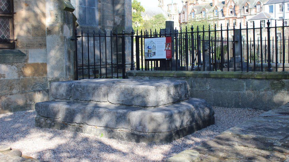 The remains of Queen Margaret's shrine in Dunfermline.