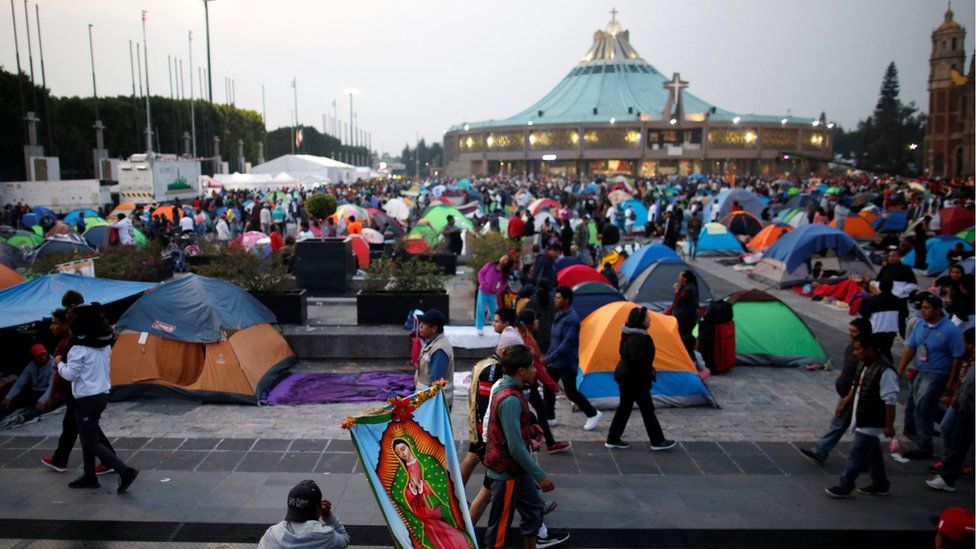Pilgrims arrive in Mexico City to honour the Virgin of Guadalupe