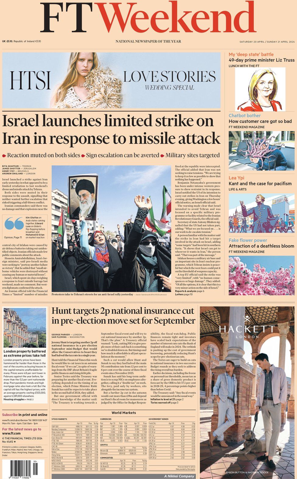 The Financial Times Weekend front page