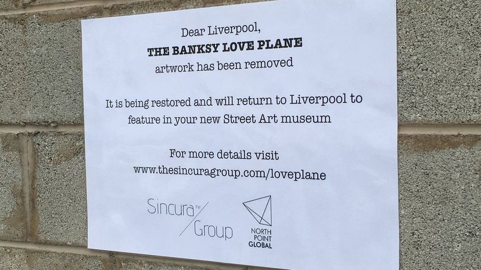 Notice where Banksy's biplane once was