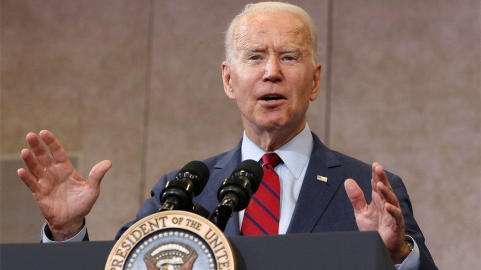 Joe Biden giving a speech in North Carolina, June 2021