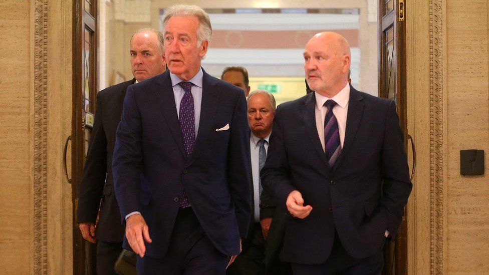 Richard Neal, leading a delegation of US politicians, at Stormont with Speaker Alex Maskey
