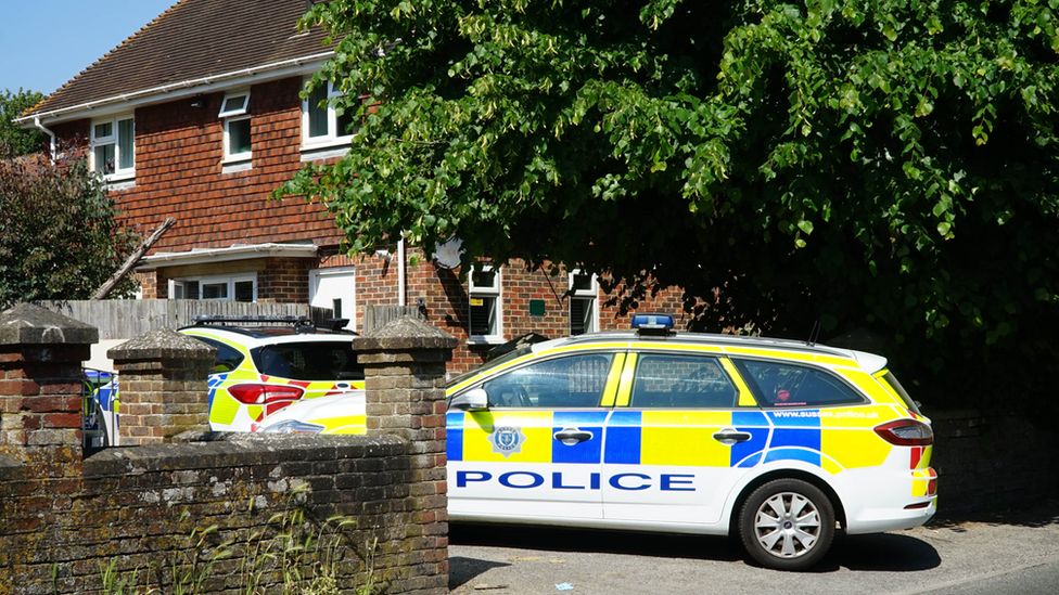 Police at scene of Newhaven murder