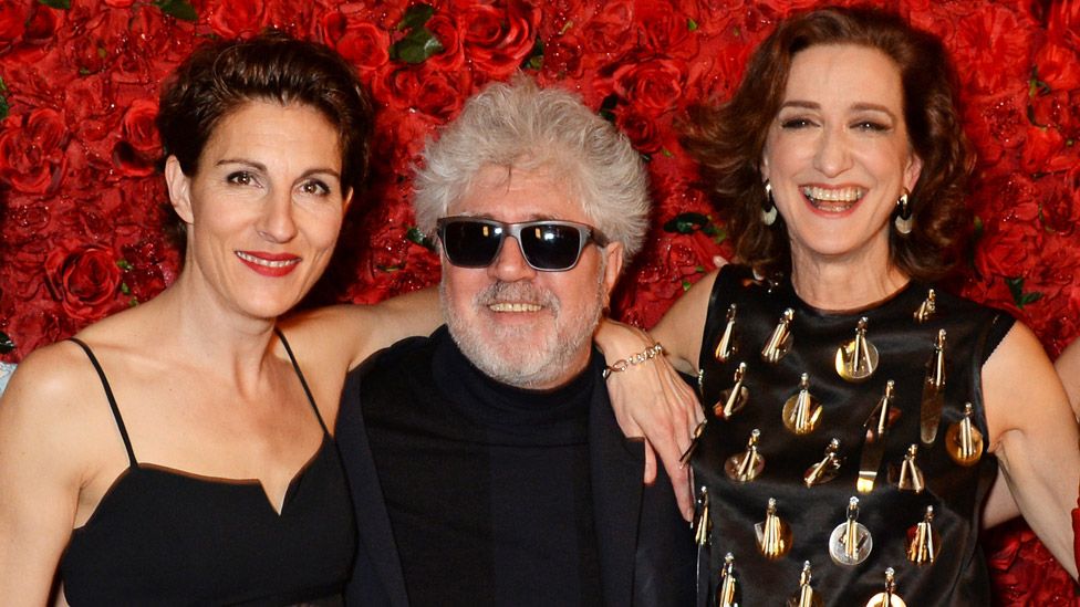 Tamsin Greig, Pedro Almodovar and Haydn Gwynne attend an after party following the press night performance of "Woman On The Verge Of A Nervous Breakdown" at The Royal Horseguards Hotel on January 12, 2015 in London