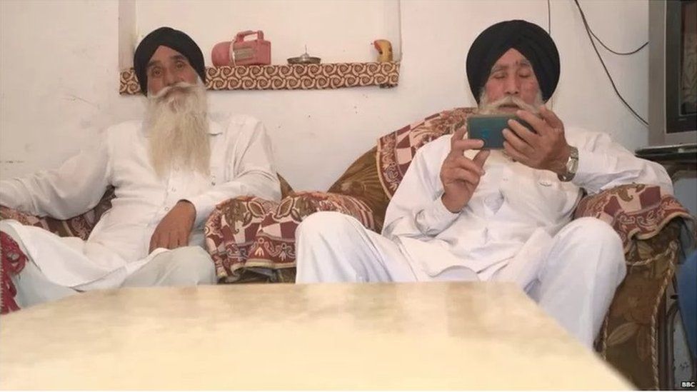 Gurmukh Singh and Baldev Singh at their home in Patiala