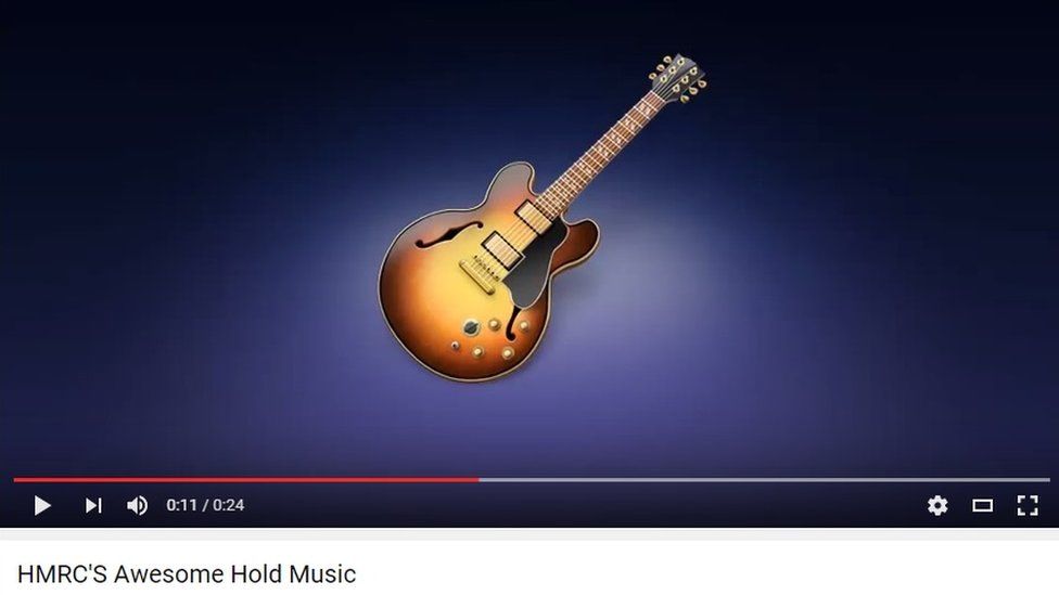 A still of a YouTube video, showing HMRC's hold music