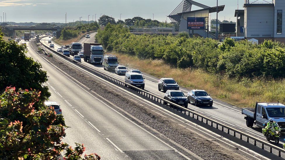 Vehicles on the A12 near Colchester