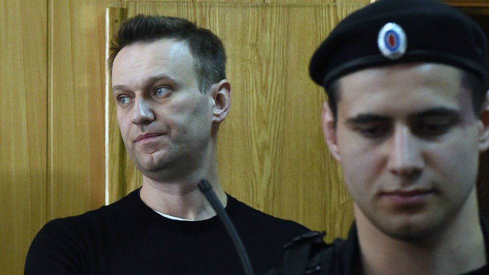Alexei Navalny in court in Moscow 27/03/2017