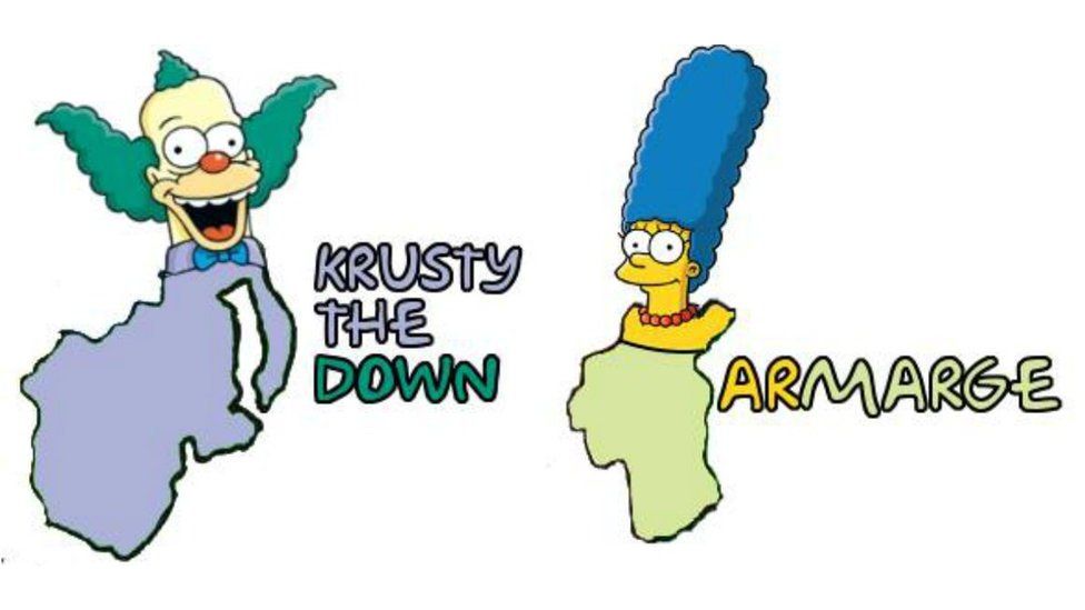 Simpsons characters as Irish counties