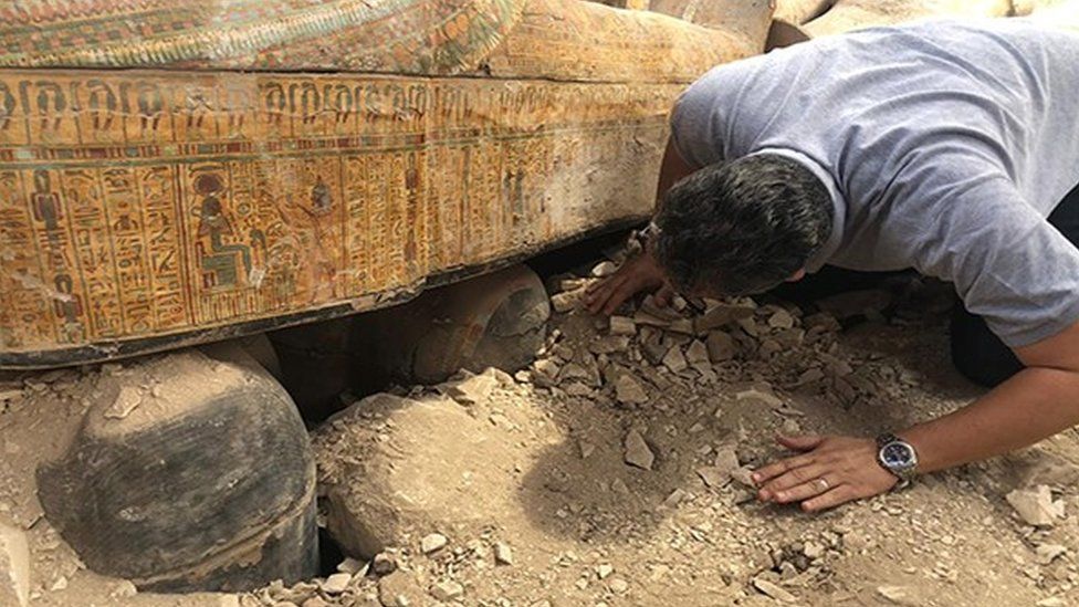 Ancient Egyptian coffins uncovered at the Theban necropolis of Asasif, near Luxor