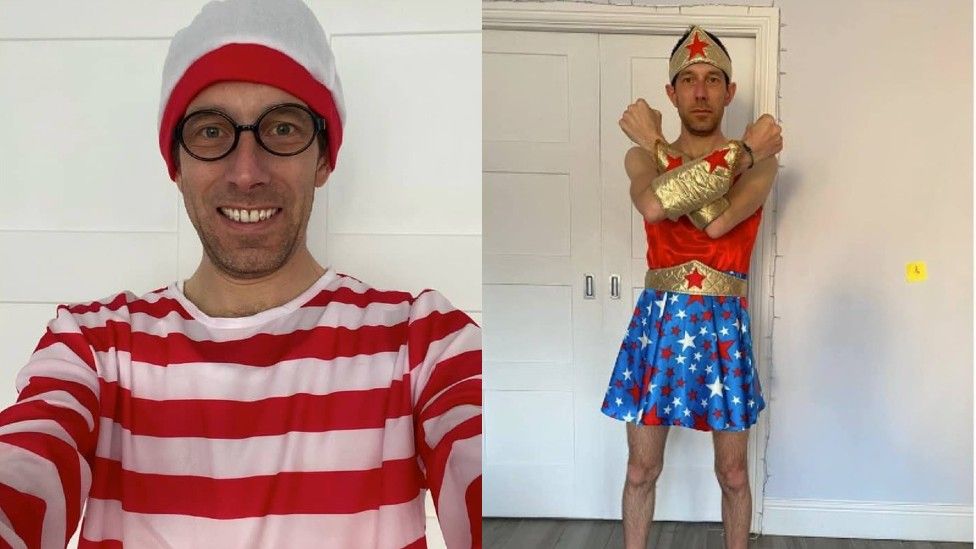 Hitchin dad to don 100th outfit after year of fancy dress BBC News