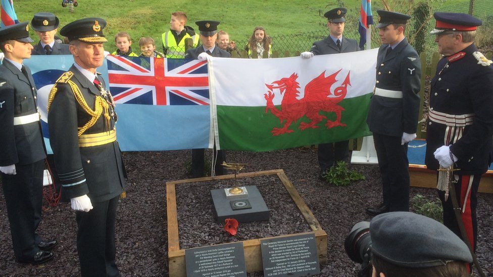 an RAF memorial garden was opened at the Lloyd George Museum