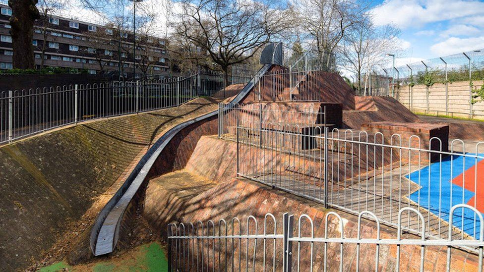 Child's slide, Brunel Estate, London