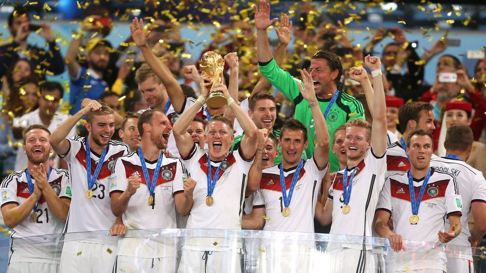 Germany lifting the World Cup in 2014