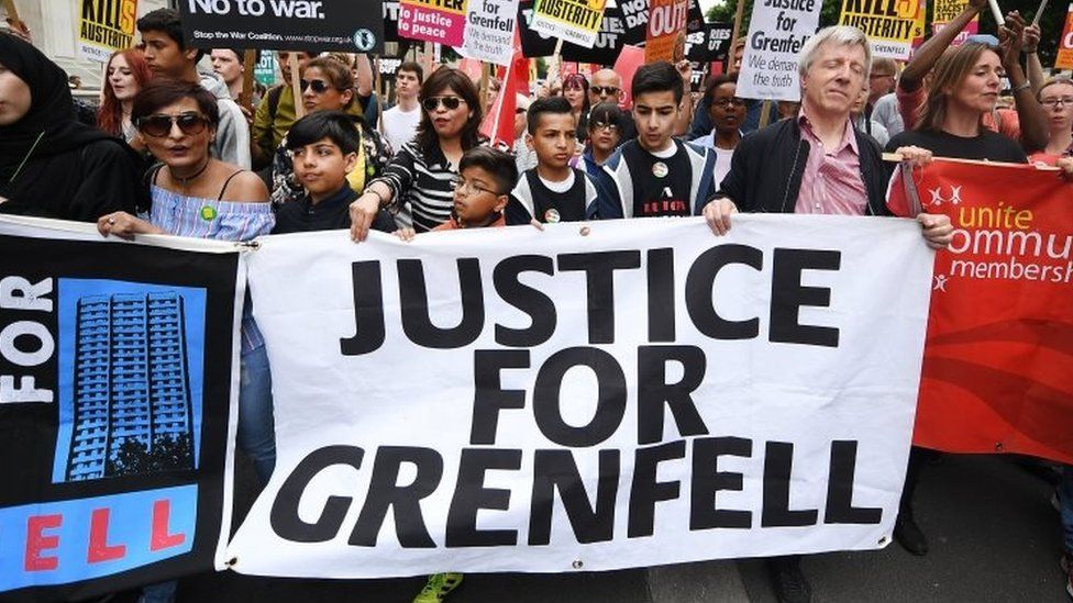 Grenfell protesters
