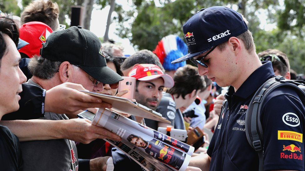 Red Bull's Max Verstappen signs autographs for fans in Australia