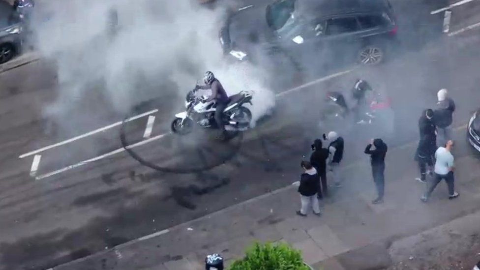 Birmingham biker gathering broken up near fatal crash scene - BBC News