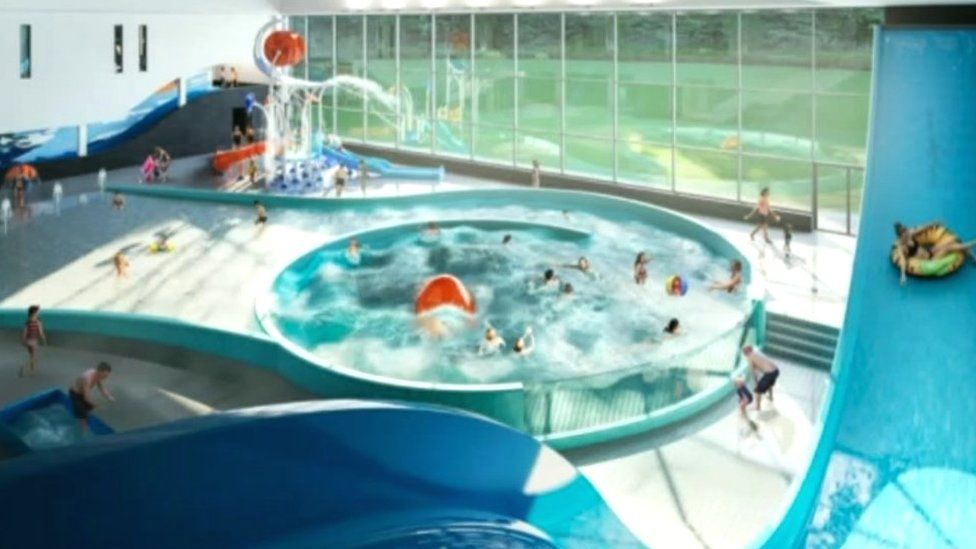 Graphic of leisure pool at Moorways Sports Village in Derby