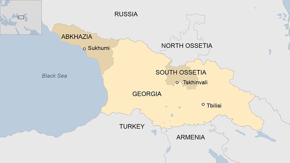 Map of Georgia, Abkhazia, South Ossetia