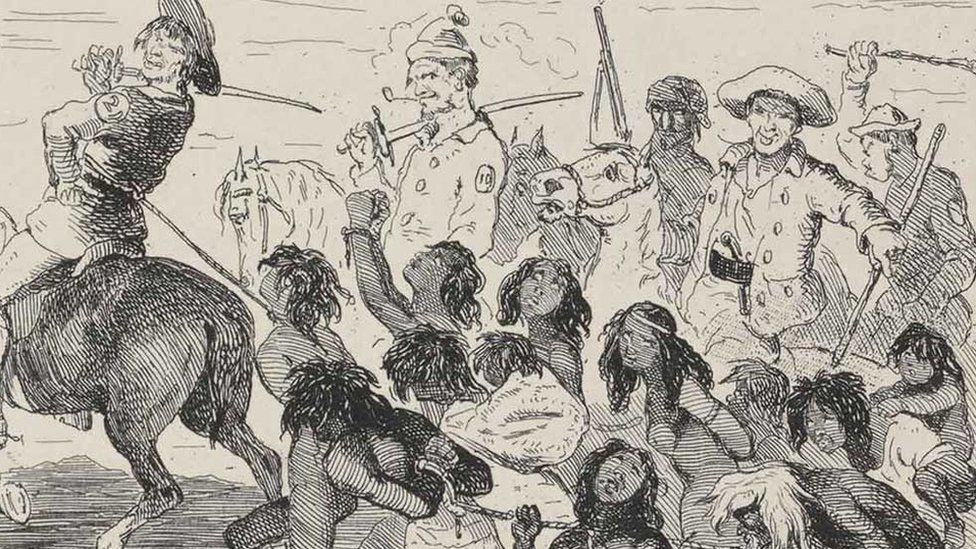 An illustration of the Myall Creek Massacre