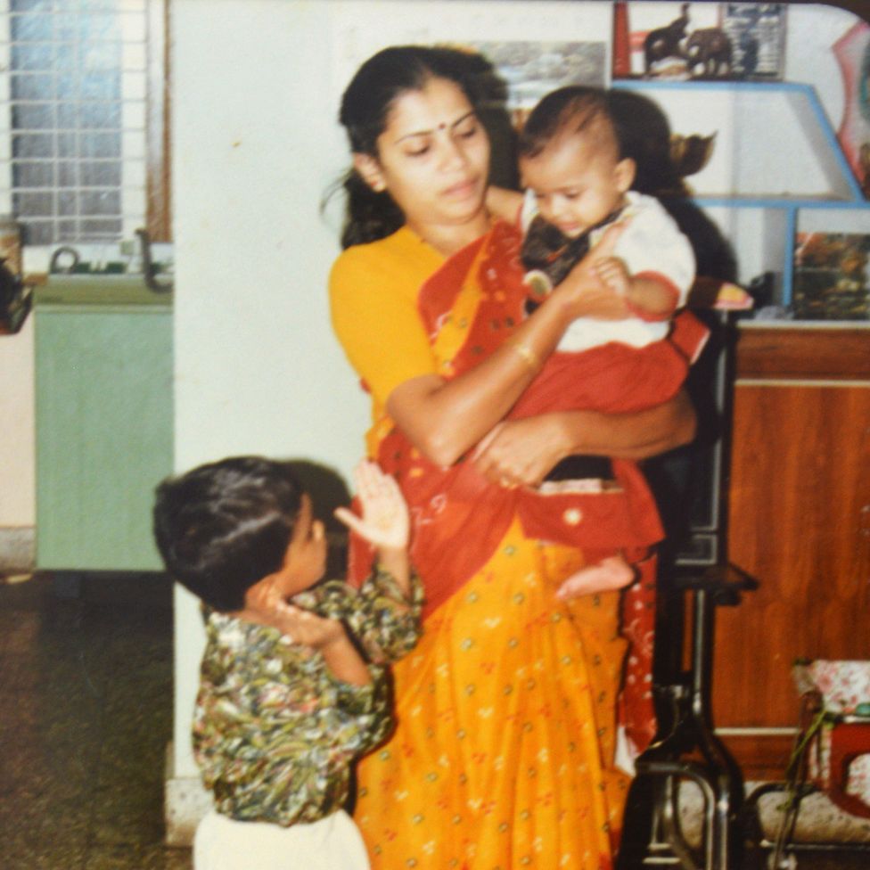 Dakshayani with her two children