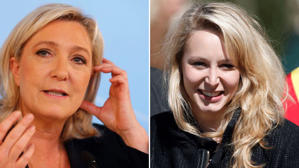 National Front leader Marine Le Pen and Marion Marechal Le Pen