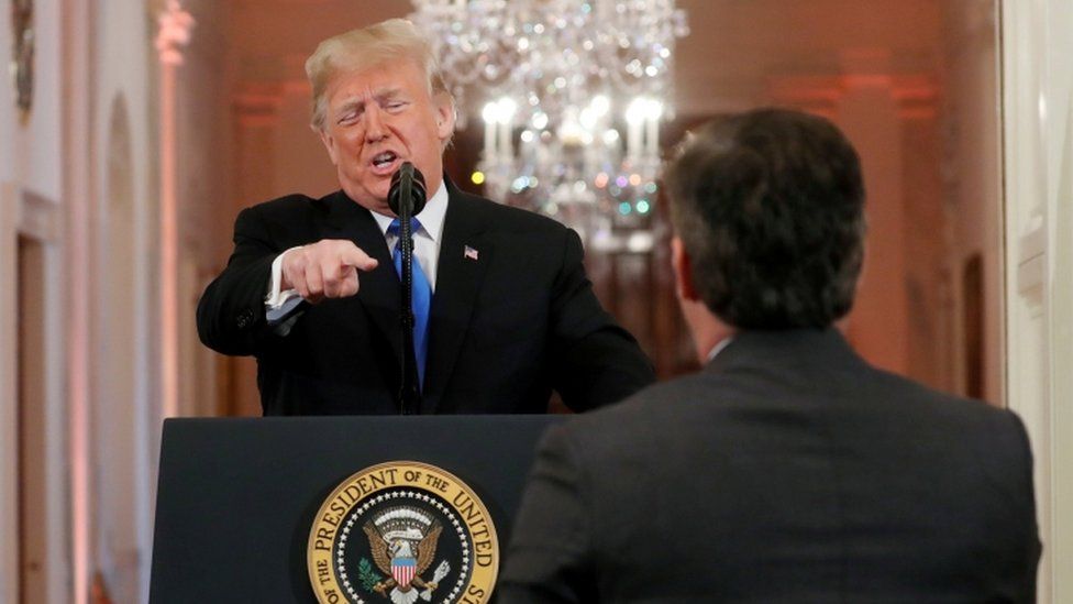 Trump points to Jim Acosta during news conference