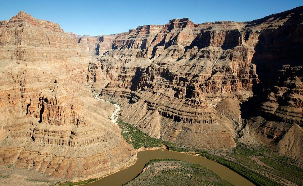 An aerial view near the West Rim of the Grand Canyon November 6, 2008 in Grand Canyon, Arizona.